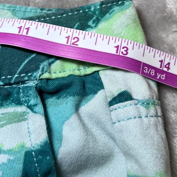 Forever 21 Womens Size Small Cargo Pants Teal Green Abstract Wide Leg Y2K - Picture 8 of 16